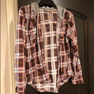 Buckle Daytrip Button Up Flannel Hoodie
